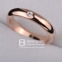 18k Rose Gold Plated Unisex 1.5mm Thick Wedding Band with Four pcs Round cz Synthetic Diamond (JingJing GA046A)