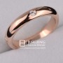 18k Rose Gold Plated Unisex 1.5mm Thick Wedding Band with Four pcs Round cz Synthetic Diamond (JingJing GA046A)