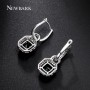 NEWBARK Trendy Lock Princess Cut Zirconia Diamond Vintage Earrings Emerald And Clear Two Color Choices Women Jewelry