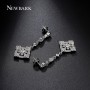 NEWBARK Vintage Hallow Cross Earrings Multi Shaped Cubic Zirconia Diamond 18K White Gold Plated Women Jewelry Brand