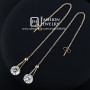 Nice! Rose Gold Plated 2 carat Swiss Cubic Zircon Crystal Gracious Long Line Drop Earrings (JingJing GE038A-1)