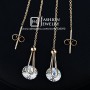 Nice! Rose Gold Plated 2 carat Swiss Cubic Zircon Crystal Gracious Long Line Drop Earrings (JingJing GE038A-1)